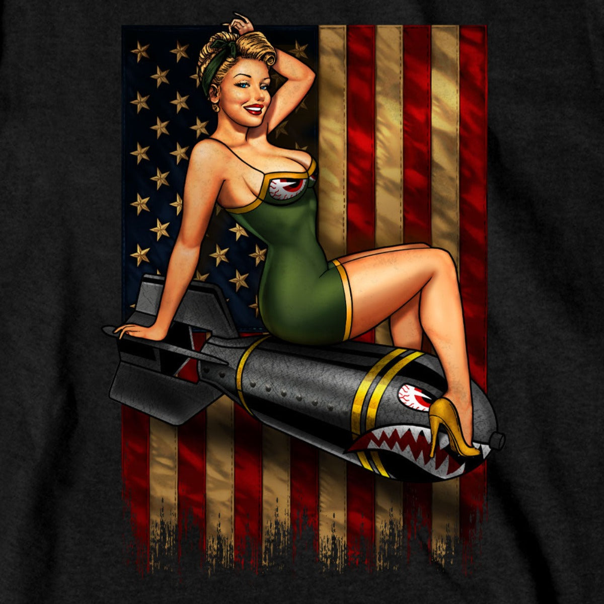 Hot Leathers Men's Patriotic Pin-up T-Shirt