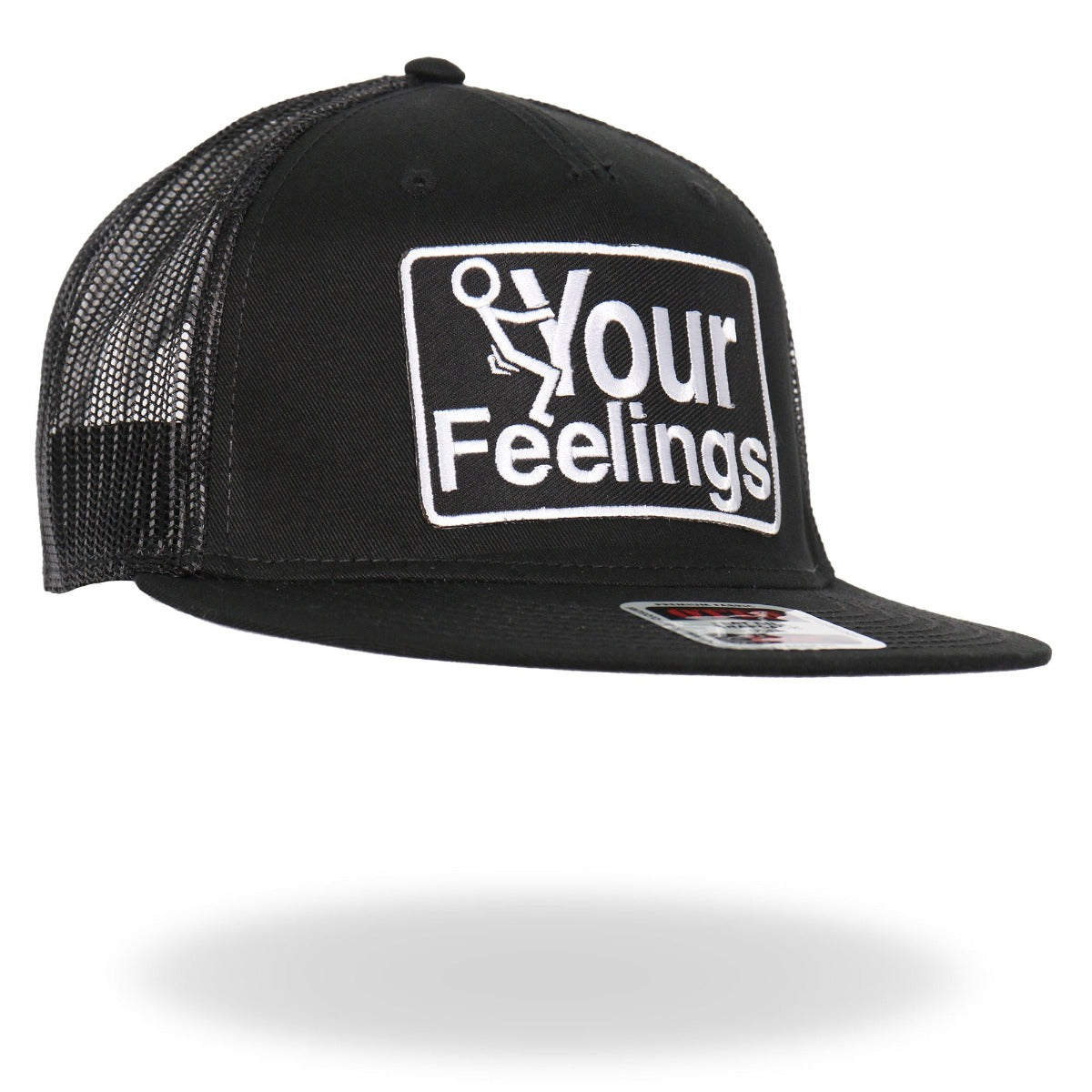 A Hot Leathers F Your Feelings Snapback Hat with a patch featuring the words your feelings on it.