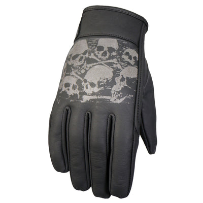 Hot Leathers Ancient Skull Leather Gloves