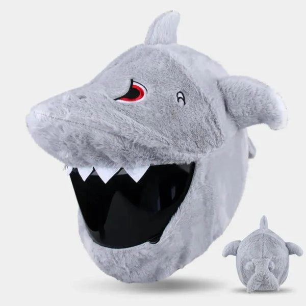 Shark Motorcycle Helmet Cover, Gray Plush Furry Skin – American Legend Rider