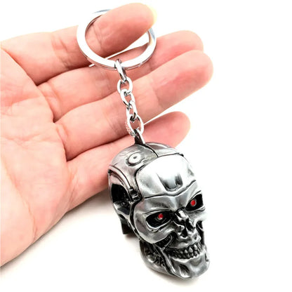 Movie Terminator 3D Skull Head Keychain Men Women Fashion Pendant Vintage Charm Key Ring Souvenir Accessories Gift Wholesale