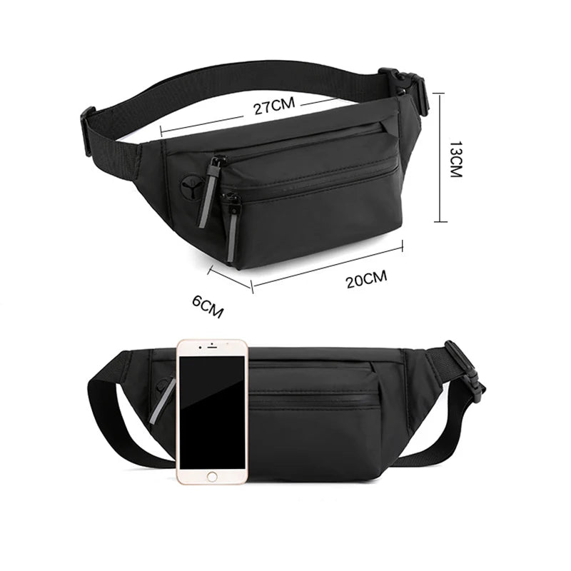 ALR™ Men’s Black Waterproof Outdoor Waist Bag