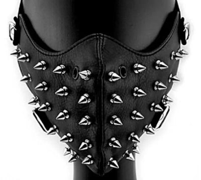 Leather Motorcycle Punk Rivets Face Masks