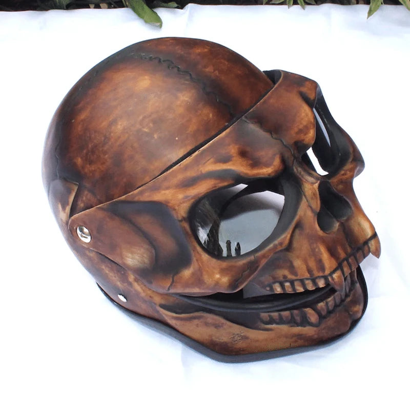 Necromancer Skull Helmet with Sunglasses for Women Men Halloween Cosplay Props Riding Accessory