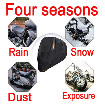 Waterproof Motorcycle Cover - Thick Covers Black Dust Rain