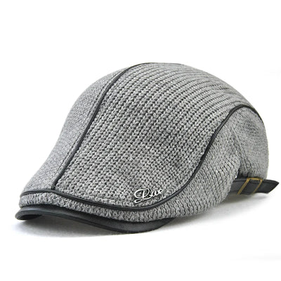 ALR™ Knitted Beret Leather Flat Cap