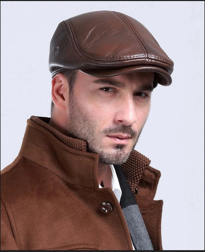 ALR™ Cowhide Leather Hat – Winter Beret