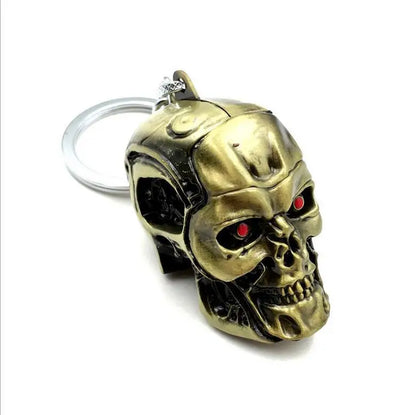 Movie Terminator 3D Skull Head Keychain Men Women Fashion Pendant Vintage Charm Key Ring Souvenir Accessories Gift Wholesale