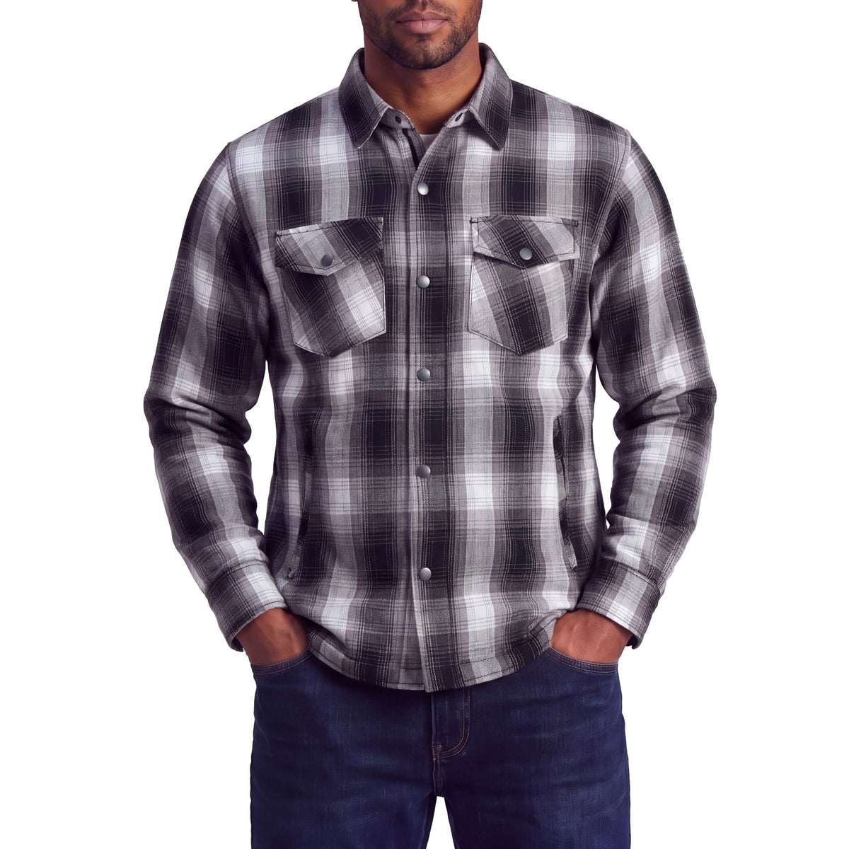 Mens Timberwolf Armored Flannel Motorcycle Shirt w/Underarm Ventilation & CE Approved Armor Reinforced w/Aramid Fiber