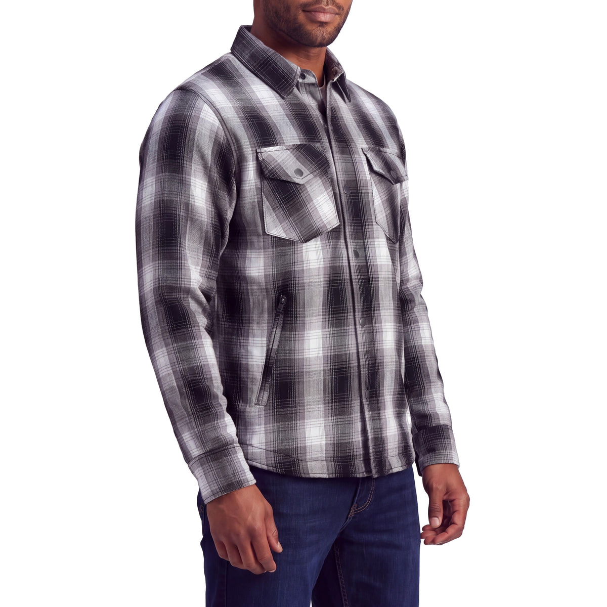 Mens Timberwolf Armored Flannel Motorcycle Shirt w/Underarm Ventilation & CE Approved Armor Reinforced w/Aramid Fiber