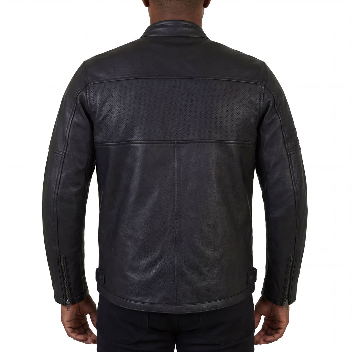 High Mileage Mens Premium Commuter Cafe Racer Motorcycle Leather Jacket with Removeable CE Armor