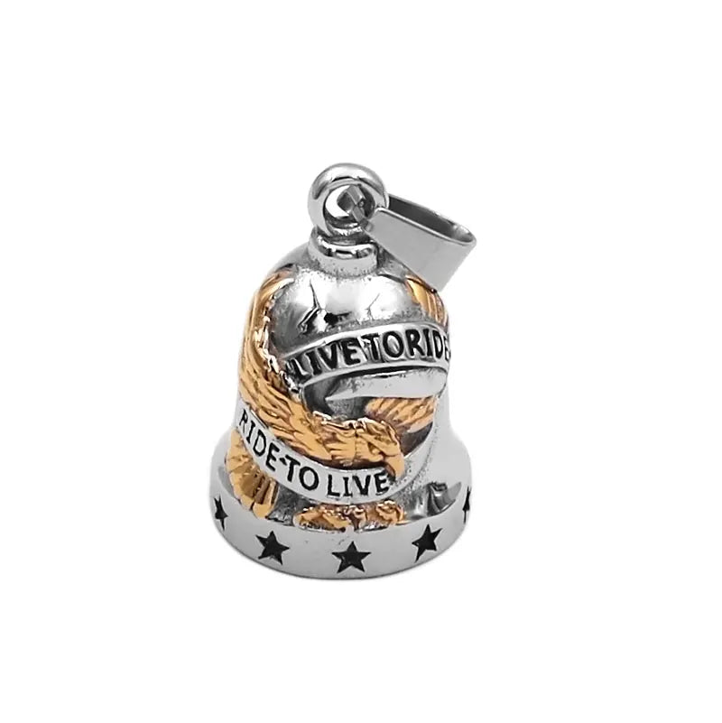 Alr™ Motorcycle Guardian Bell, Live To Ride Gold Eagle