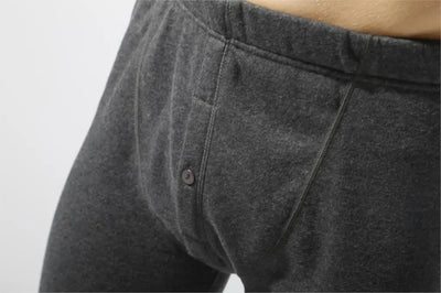 Alr™ Men's Thermal Underwear Set - Fleece-Lined Cotton Long Johns, Dark Gray