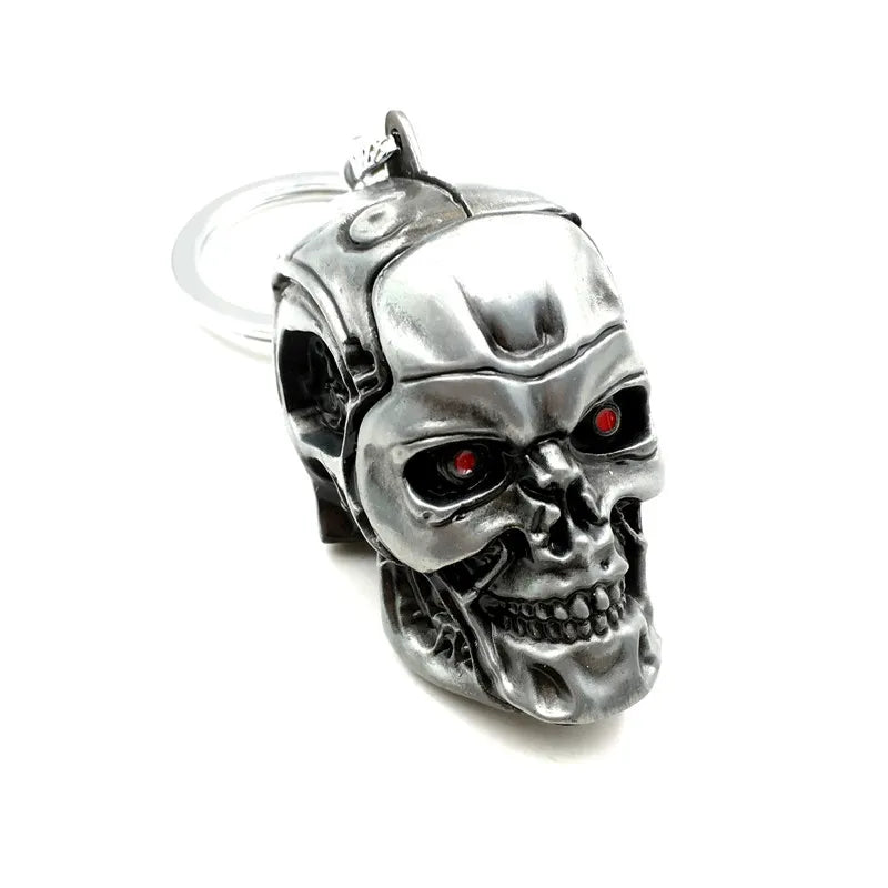 Movie Terminator 3D Skull Head Keychain Men Women Fashion Pendant Vintage Charm Key Ring Souvenir Accessories Gift Wholesale
