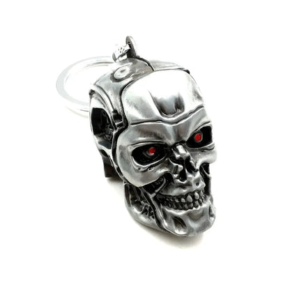 Movie Terminator 3D Skull Head Keychain Men Women Fashion Pendant Vintage Charm Key Ring Souvenir Accessories Gift Wholesale