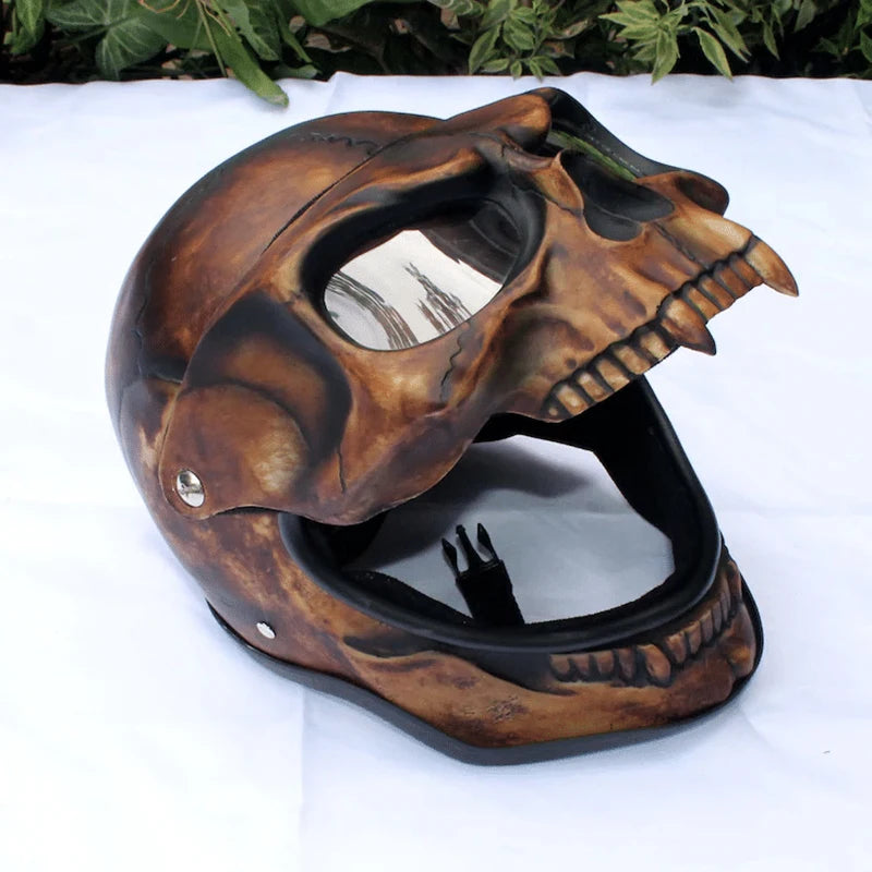 Necromancer Skull Helmet with Sunglasses for Women Men Halloween Cosplay Props Riding Accessory