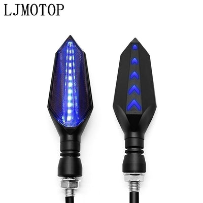 A pair of Universal Motorcycle LED Turn Signal Sequential Flow for motorcycles, ensuring safety with sequential flow.