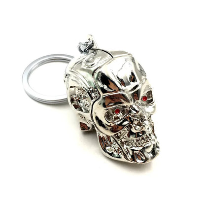 Movie Terminator 3D Skull Head Keychain Men Women Fashion Pendant Vintage Charm Key Ring Souvenir Accessories Gift Wholesale