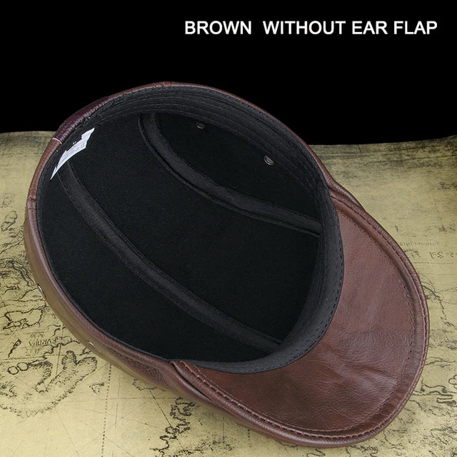 ALR™ Cowhide Leather Hat – Winter Beret