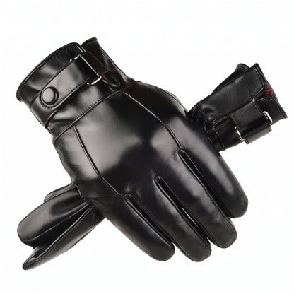 Motorcycle Gloves - Winter Gloves Men Genuine Leather Gloves Outdoor C