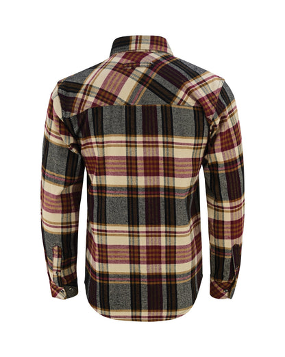 Vance Leather VB1718MCr Men's Cedarwood Plaid Long Sleeve Plaid Button Down Casual Flannel Shirt, 100% Cotton, Corduroy Cuffs