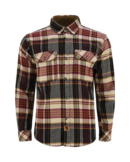 Vance Leather VB1718MCr Men's Cedarwood Plaid Long Sleeve Plaid Button Down Casual Flannel Shirt, 100% Cotton, Corduroy Cuffs