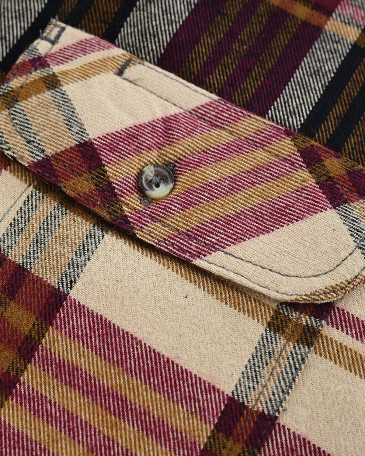 Vance Leather VB1718MCr Men's Cedarwood Plaid Long Sleeve Plaid Button Down Casual Flannel Shirt, 100% Cotton, Corduroy Cuffs