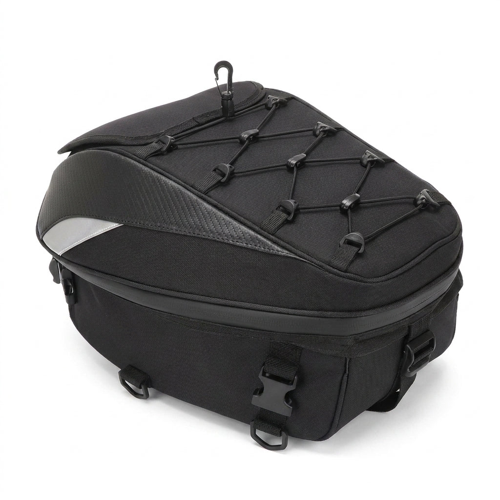 Leather Motorcycle Bag - Motorcycle Tail Bag Rear Seat Bag Waterproof