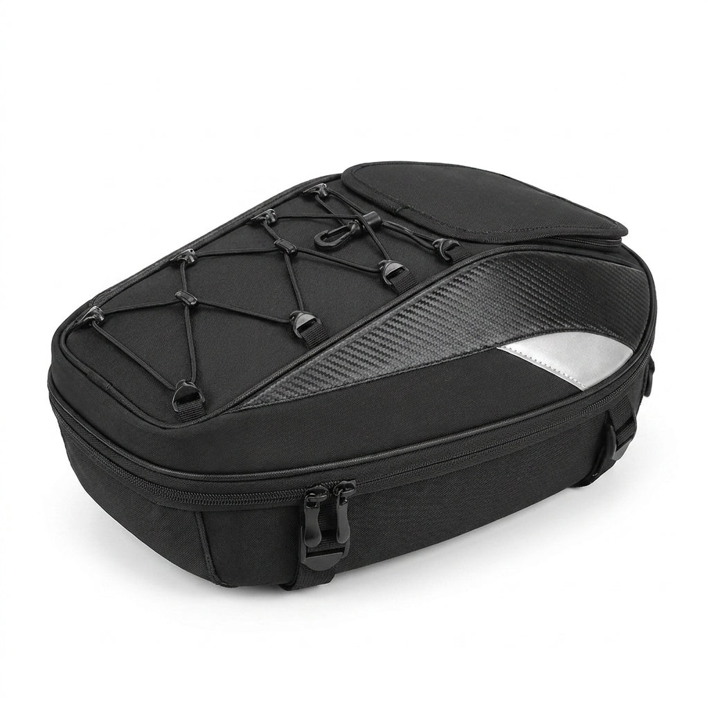 Leather Motorcycle Bag - Motorcycle Tail Bag Rear Seat Bag Waterproof