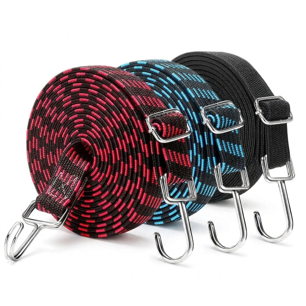 Motorcycle Tie-Down Straps - Elastics Rubber Luggage Rope Cord