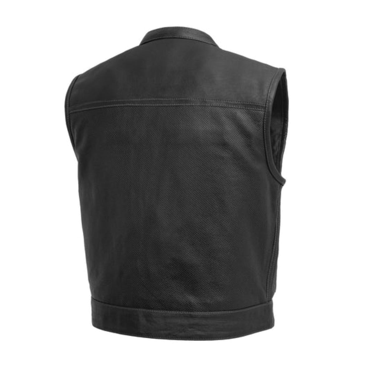 First Manufacturing Lowrider - Men's Motorcycle Perforated Leather Vest, Black