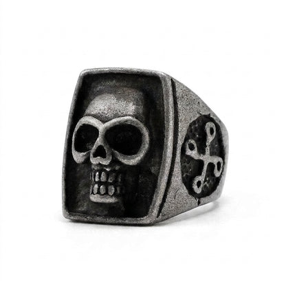 Stainless Steel Biker Ring - Fashion Simple 316L Stainless Steel Skull