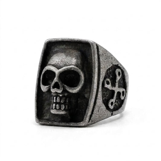 Stainless Steel Biker Ring - Fashion Simple 316L Stainless Steel Skull