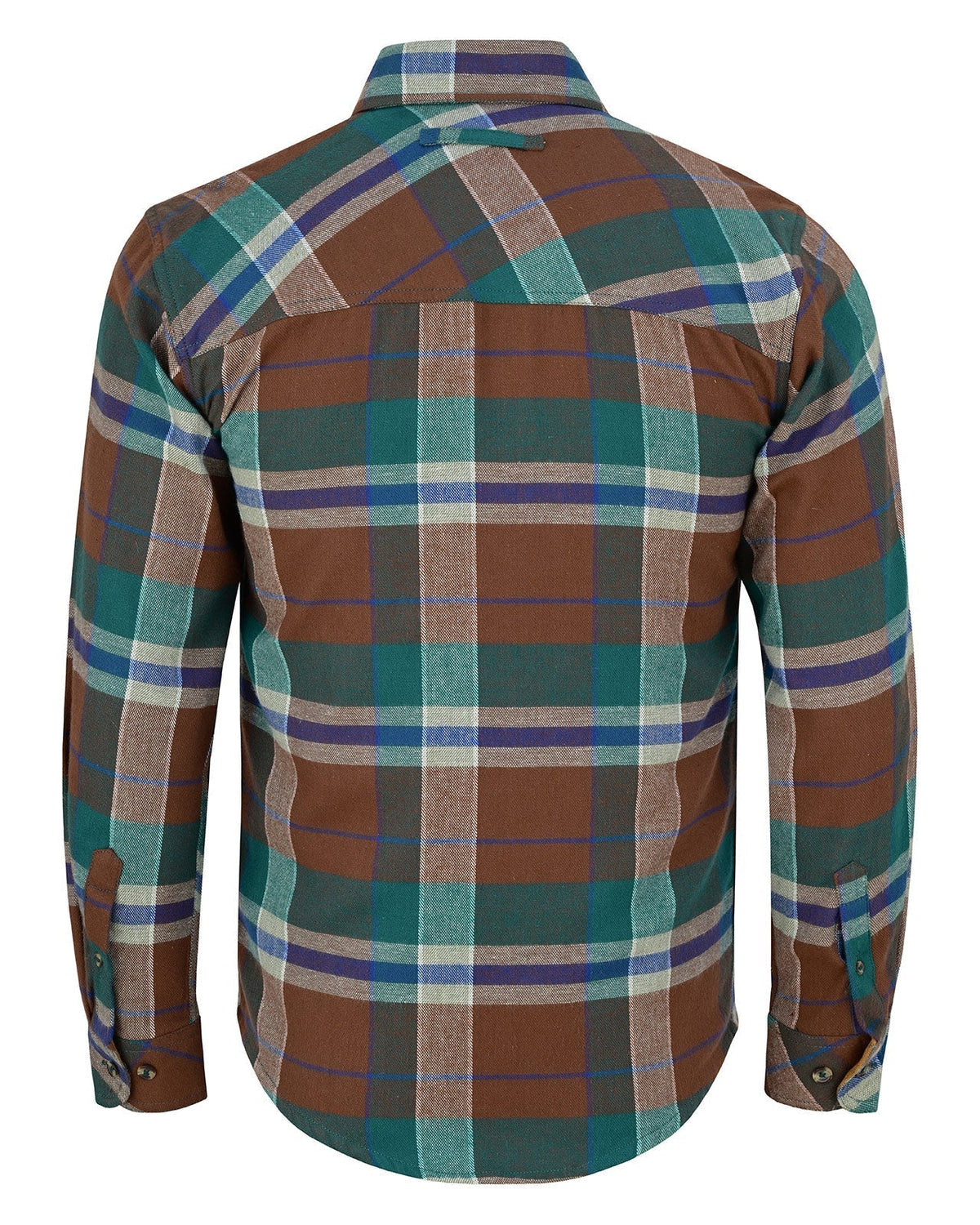Men's Smoky Mountain Long Sleeve Plaid Button Down Casual Flannel Shirt, 100% Cotton, Corduroy Collar & Cuffs