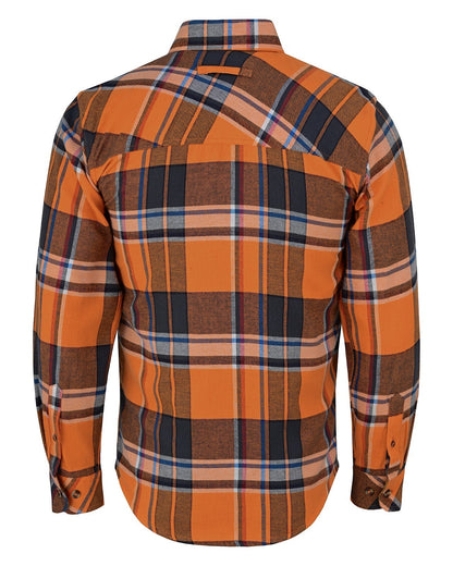 Men's Cobalt Long Sleeve Plaid Button Down Casual Flannel Shirt, 100% Cotton, Corduroy Collar & Cuffs