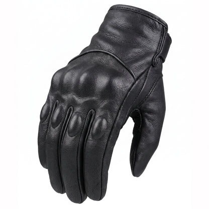 Motorcycle Gloves - S-XXXL  Goatskin Leather Men Women Moto Glove Elec