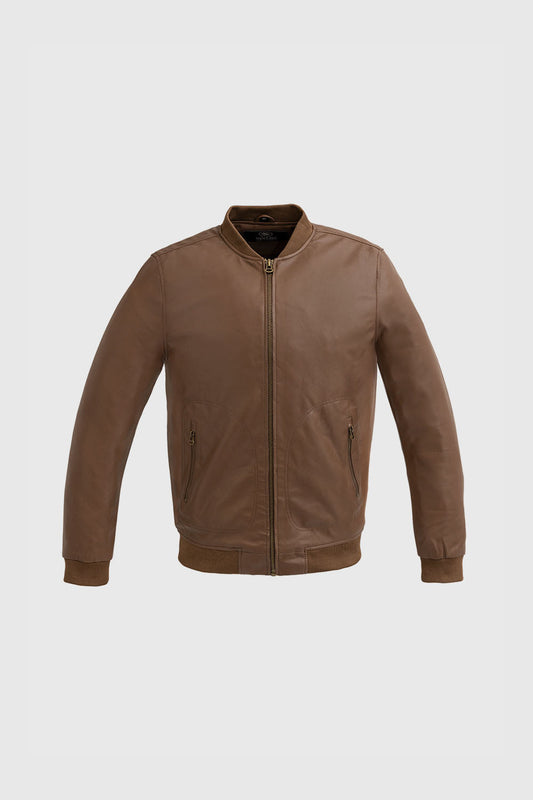 Myles Men's Vegan Faux Leather Jacket Men's Vegan Faux Leather jacket FMCo Brown S 