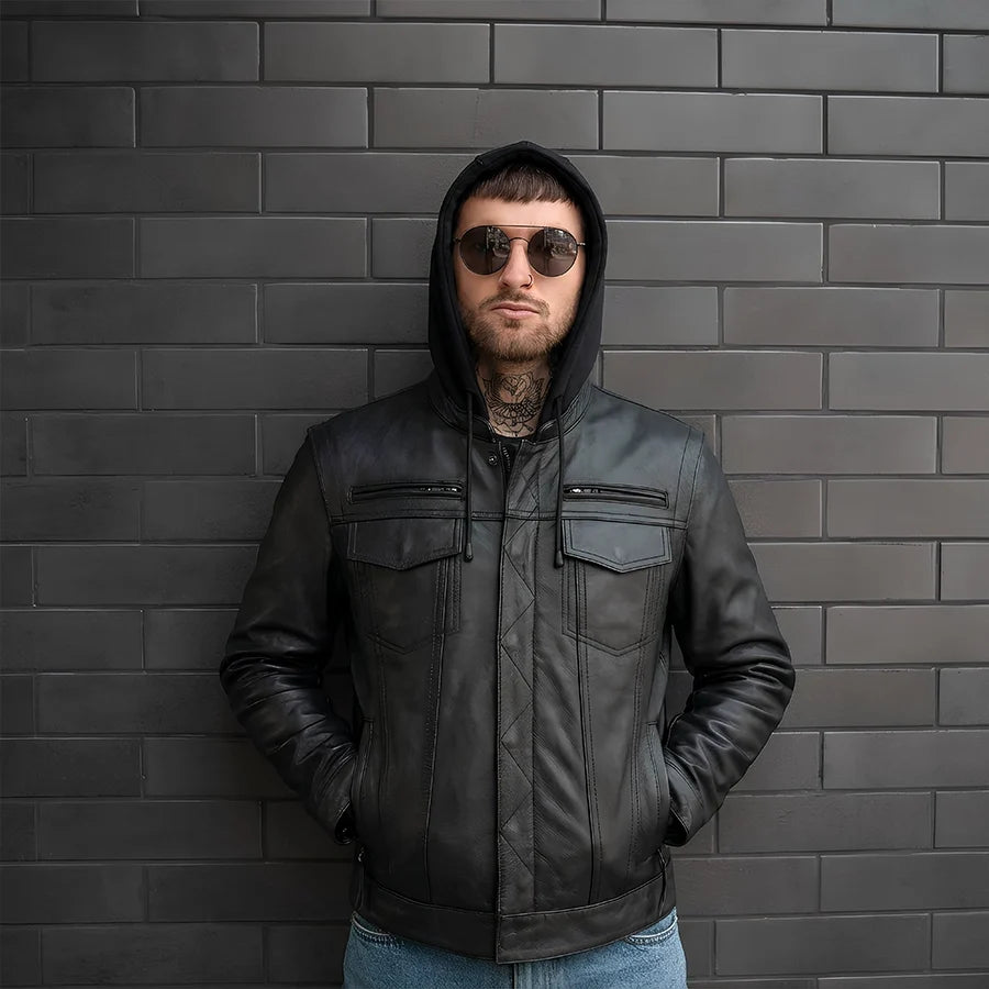Nightstrike Men’s Motorcycle Leather Jacket Men's Leather Jacket Jackets