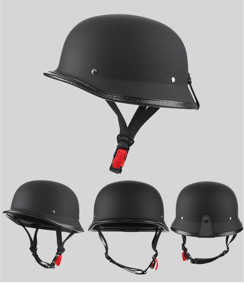 german ww2 style motorcycle helmets German WWII-Inspired Half Helmet – Chopper & Biker Style