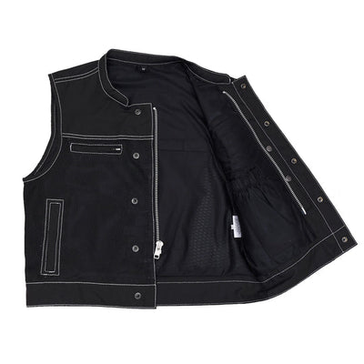 First Manufacturing Lowrider - Men's Motorcycle Moto Mesh Vest, Black/White