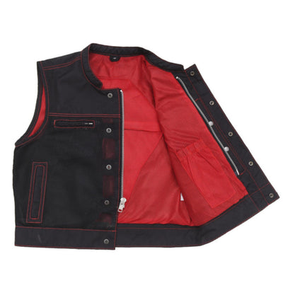 First Manufacturing Lowrider - Men's Motorcycle Moto Mesh Vest, Black/Red