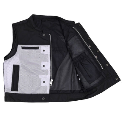 First Manufacturing Lowrider Two Tone - Men's Motorcycle Moto Mesh Vest, White