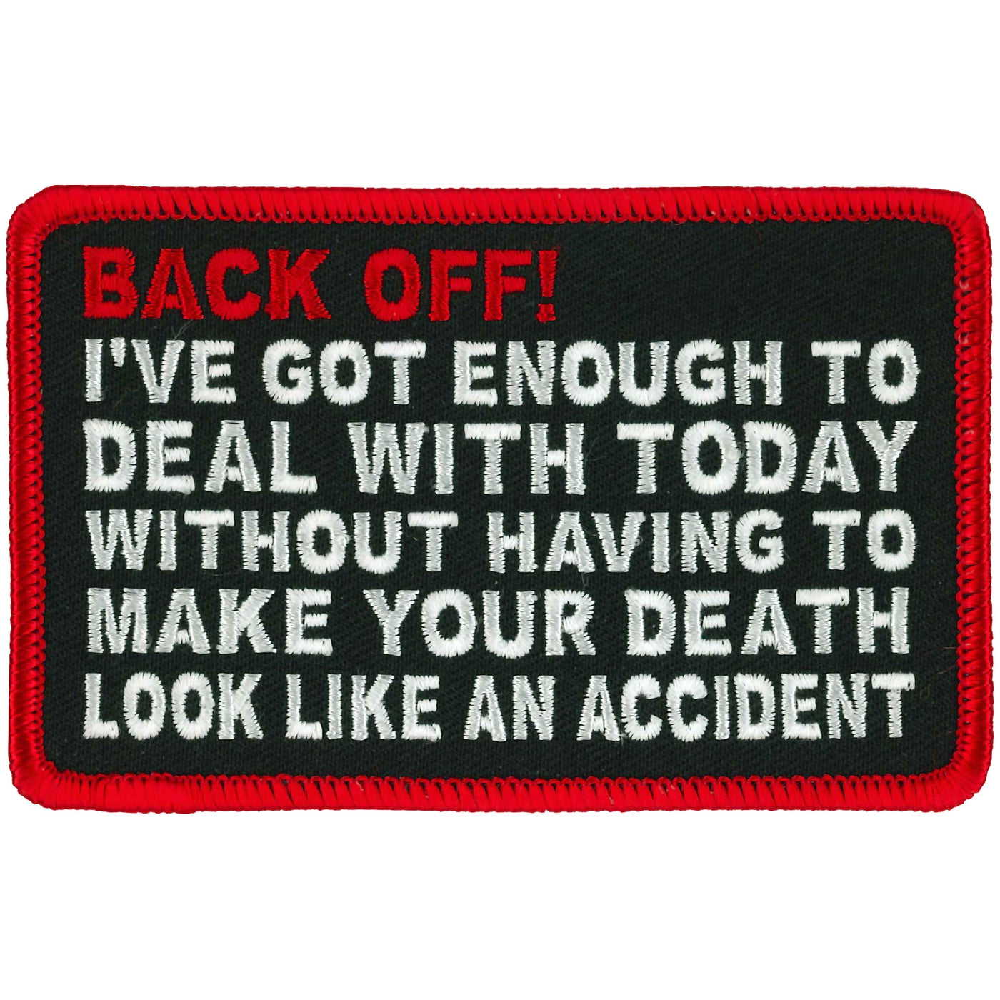 Hot Leathers 4" Back Off Patch