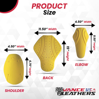 CE 2 Fullet - CE Level 2 Certified Armor Pads l Level 2 Approved Back, Shoulder And Elbows Armor Protector inserts for Motorcycle Jackets