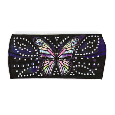 A Hot Leathers Butterfly Bandana Headband Wrap with Rhinestones for a touch of sparkle.