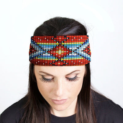 Hot Leathers Native American Pat Bandana Headband Wraps w/Rhinestones