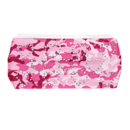 Hot Leathers Pink Camo Bandana Headband Wraps w/Rhinestones