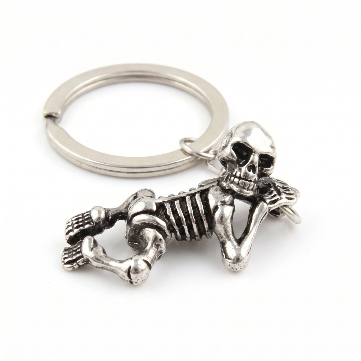 Stainless Steel Biker Ring - ZRM Punk Skull Pendant Keychain Vintage S