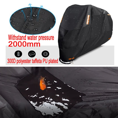 Waterproof Motorcycle Cover - Thick Covers Black Dust Rain