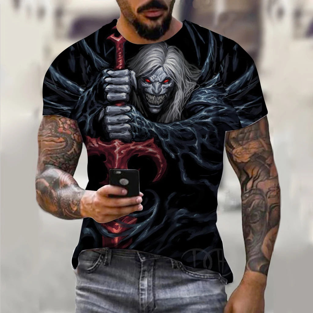 Alr™ Men's 3D Short Sleeves Skull Print Shirt